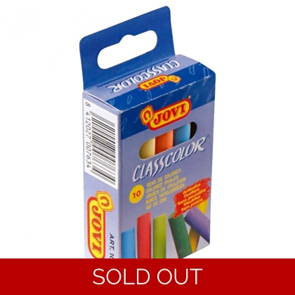 JOVI Dustless Colored Chalks 9mm x 80mm 10pc Box